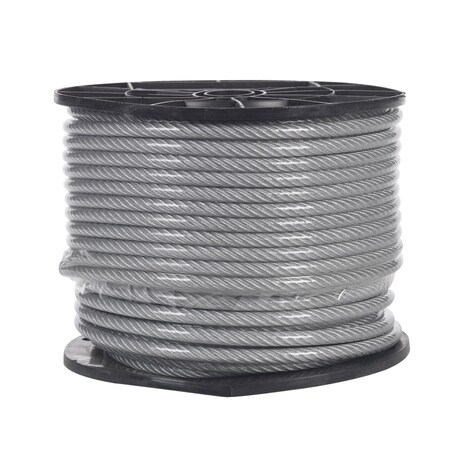 Campbell Chain & Fittings Campbell Clear Vinyl Galvanized Steel 1/4 in. D X 200 ft. L Aircraft Cable 7000897